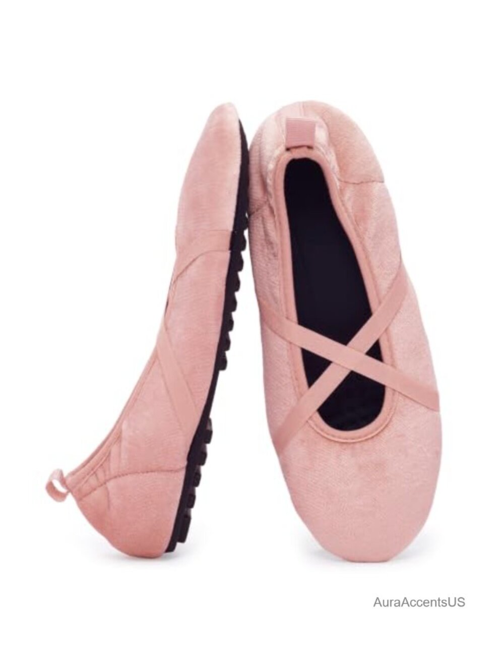 Women's Velvet Ballet Flats Round Toe Mary Jane Slip-On Comfort Shoes